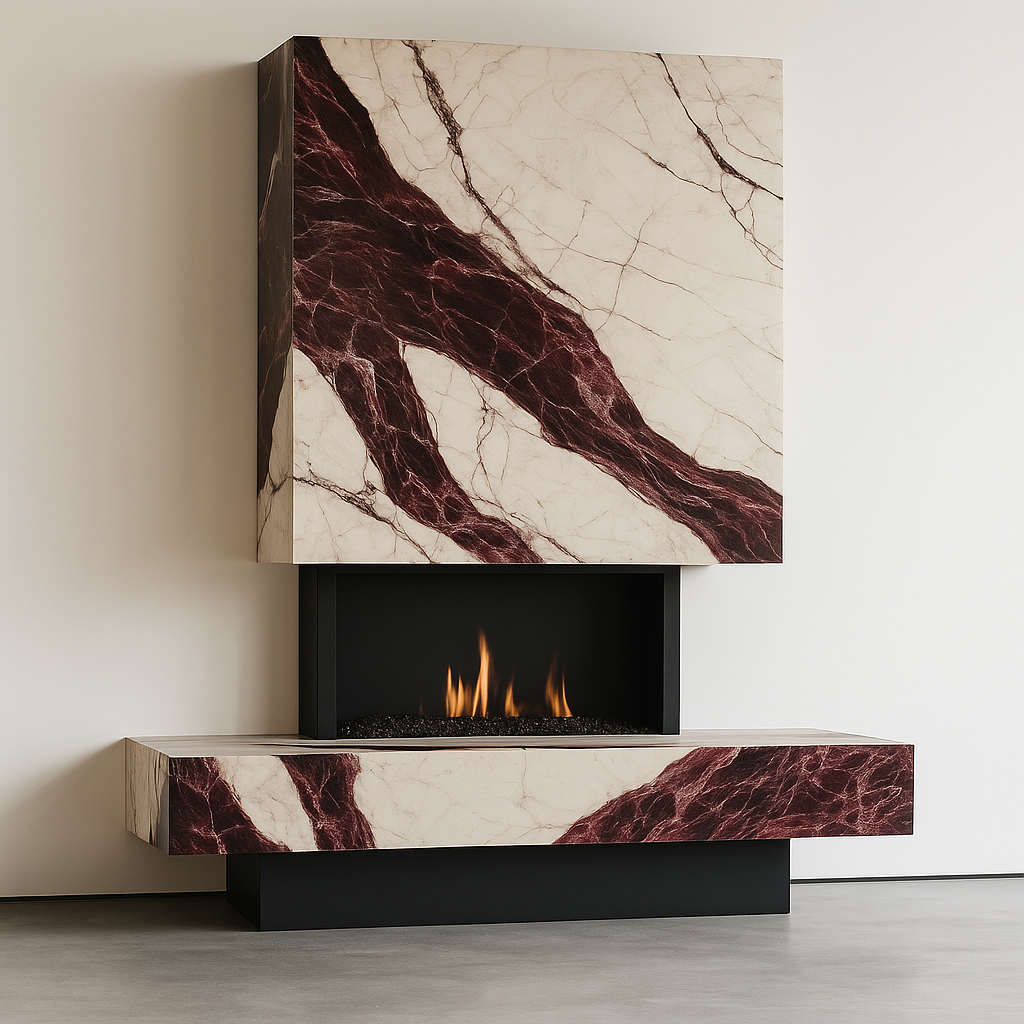 Calacatta Viola Marble Fireplace