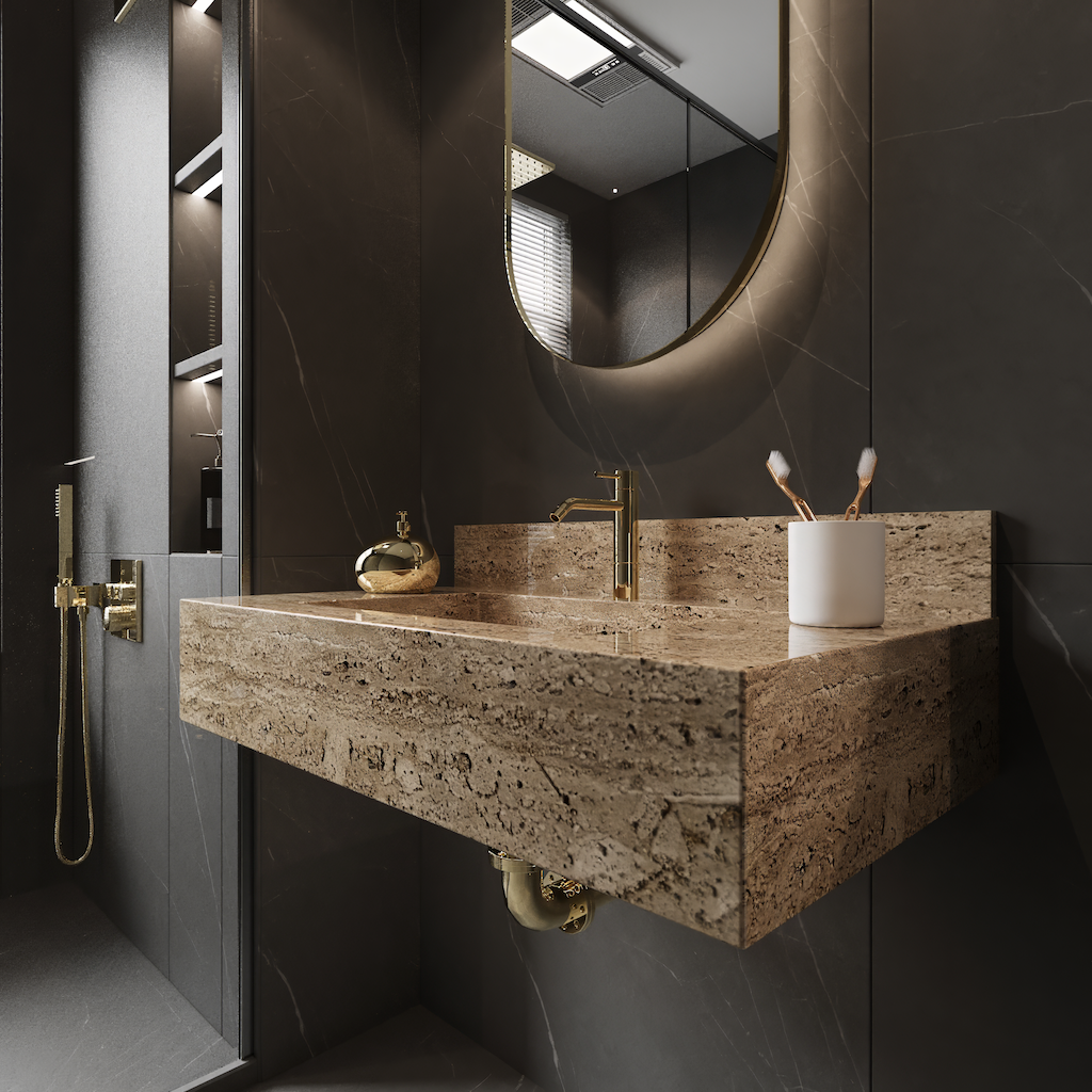 Natural Stone Travertine Sink
