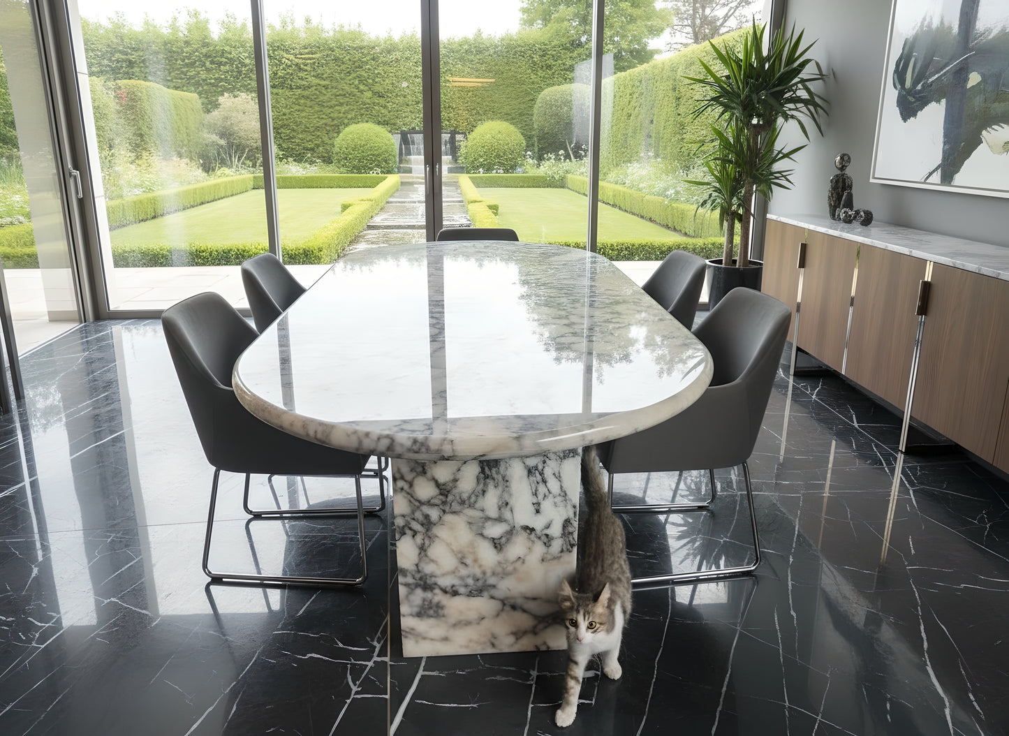 Calacatta Violetta Marble Oval Dining Table | MEG Custom Marble