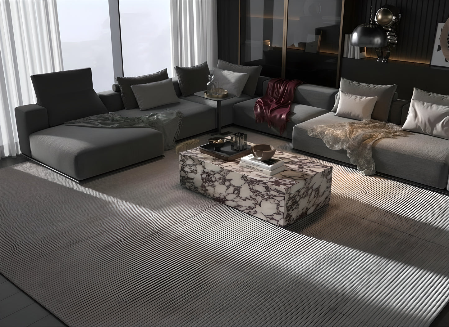 Calacatta Viola Marble Coffee Table – Luxury Italian Stone Centerpiece