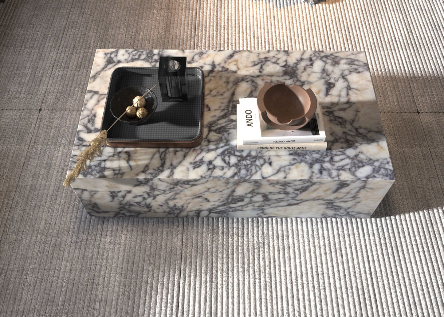 Calacatta Violetta Marble Coffee Table – Luxury Natural Stone Centerpiece
