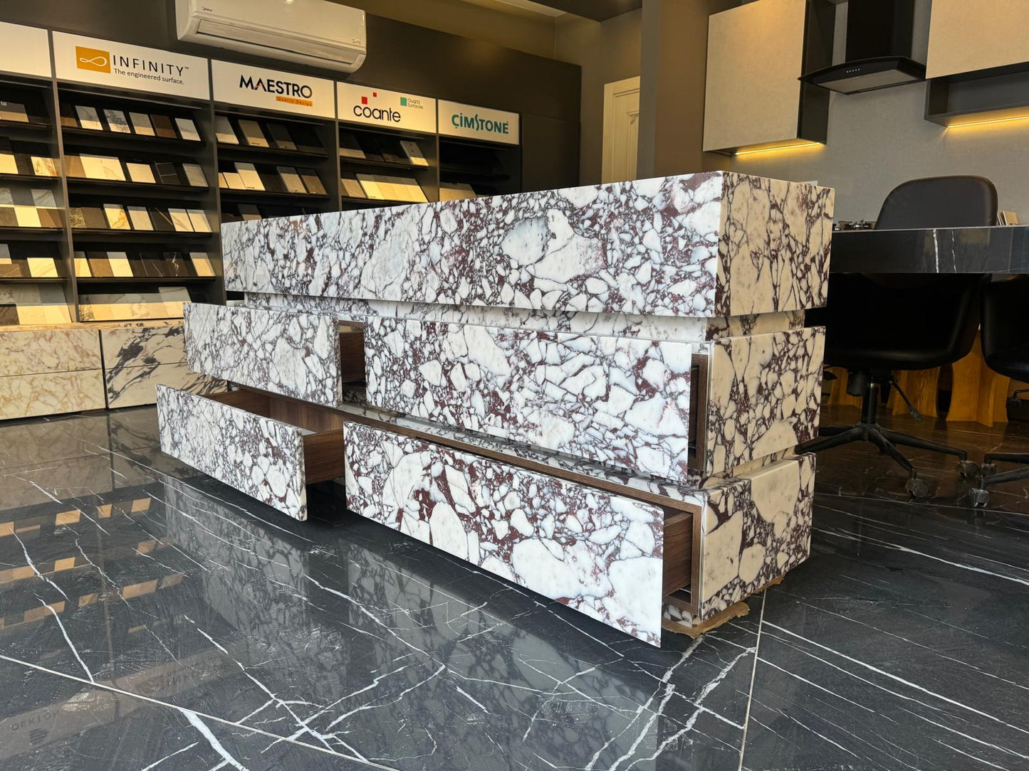 Vogue Viola Marble Freestanding Vanity Double Sink
