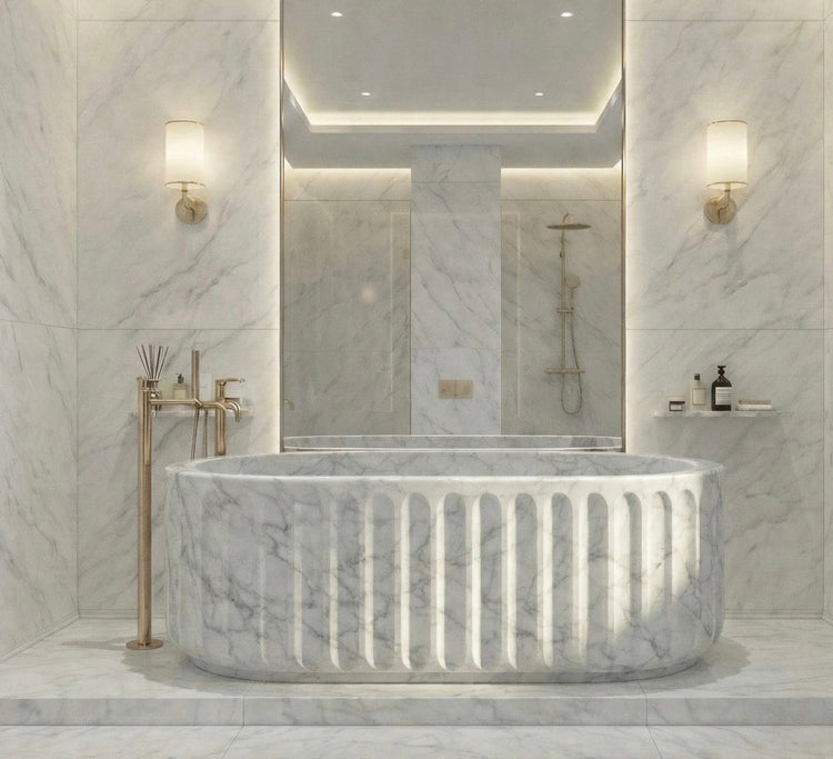 WHITE MARBLE BATHTUBS
