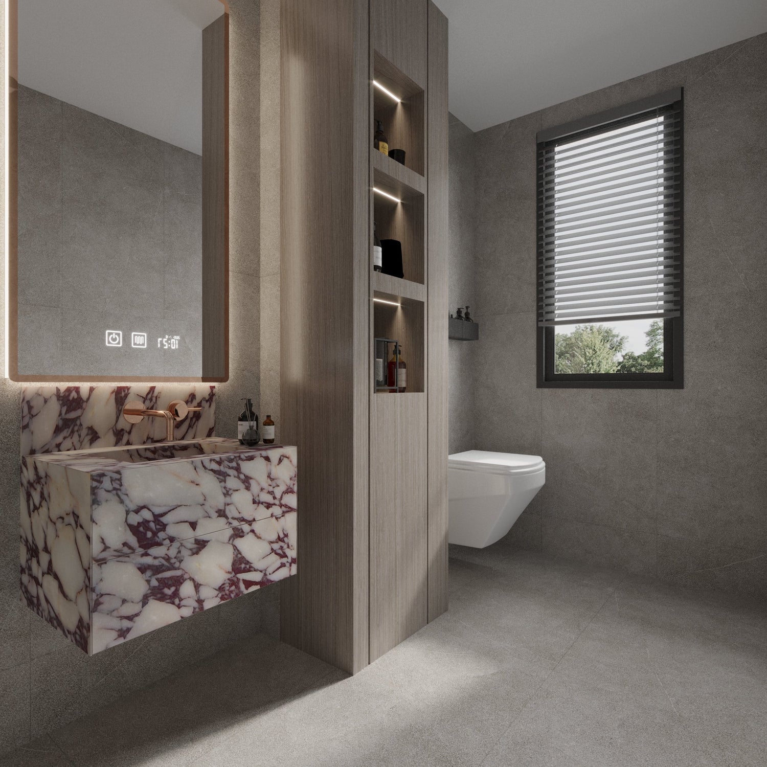 Calacatta Viola Marble Wall Hung Vanity Sink