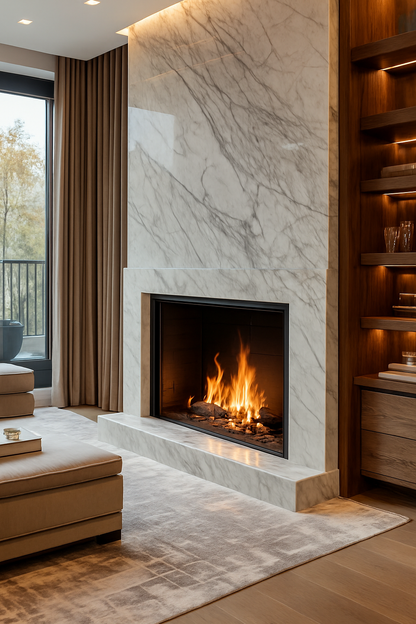 Luxury White Marble Fireplace Mantel