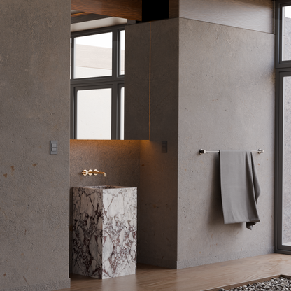 Calacatta Viola Marble Pedestal Sink – Solid Stone Freestanding Bathroom Vanity, Luxury Modern Basin