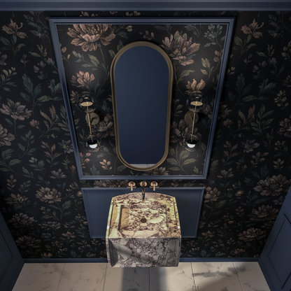 Luxury Floating Marble Sink – Calacatta Viola Wall-Hung Vanity for Modern Bathrooms