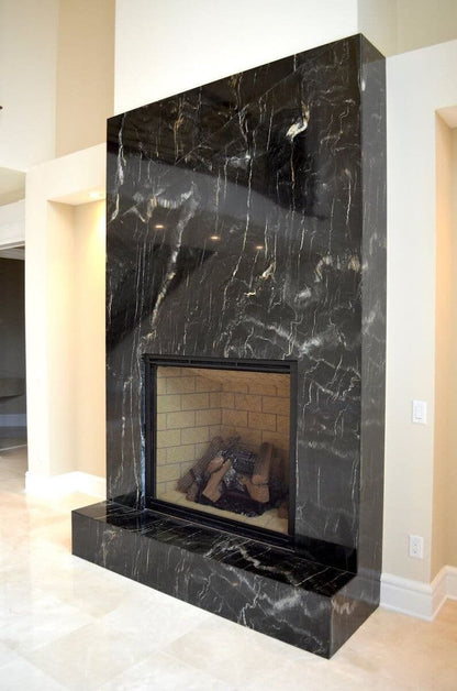 Luxury Black Marble Fireplace Mantel