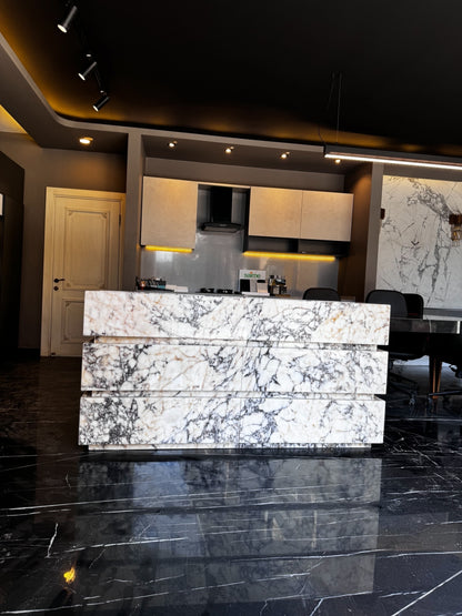 Pedestal Calacatta Classic Marble Vanity Unit