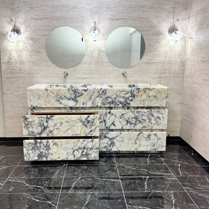 Calacatta Antique Marble Bathroom Double Sink Vanity