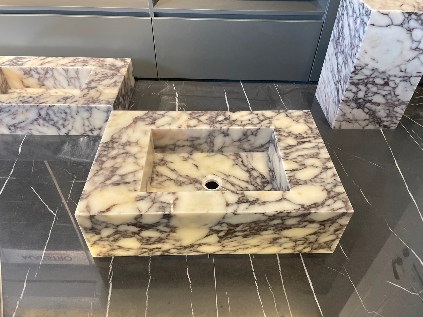 Pedestal Marble Sink Calacatta Marble