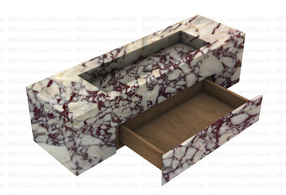 Wall Mounted Viola Marble Vanity Cabinet