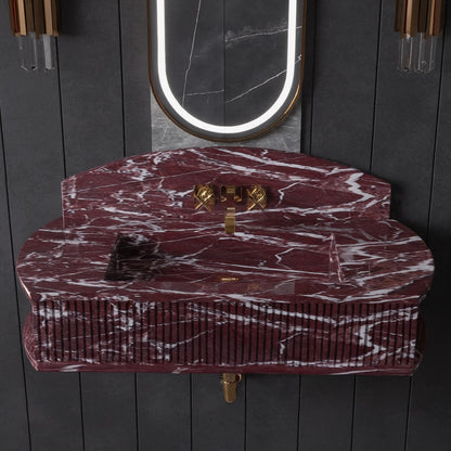 Wall Mount Roso Lavento Marble Vanity Sink