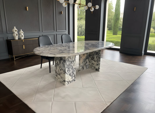 Calacatta Violetta Marble Oval Dining Table | MEG Custom Marble