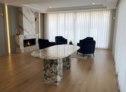 Calacatta Violetta Marble Oval Dining Table | MEG Custom Marble