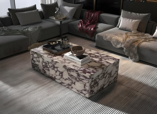 Calacatta Viola Marble Coffee Table – Luxury Italian Stone Centerpiece