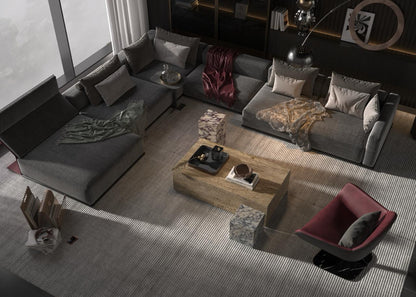 Luxury Travertine Coffee Table – Natural Stone Centerpiece for Modern Living Room