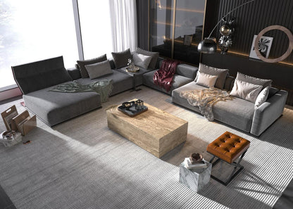 Luxury Travertine Coffee Table – Natural Stone Centerpiece for Modern Living Room