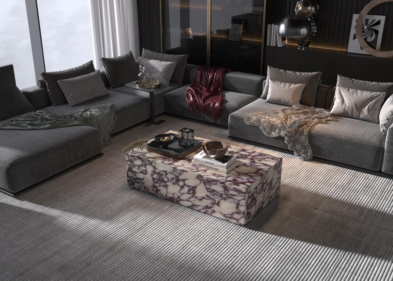 Calacatta Viola Marble Coffee Table – Luxury Italian Stone Centerpiece