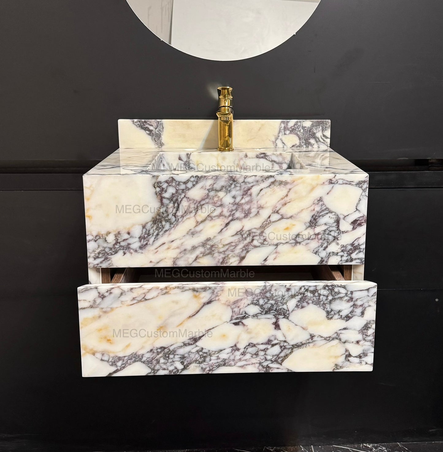 Wall Mount Viola Marble Vanity Cabinet