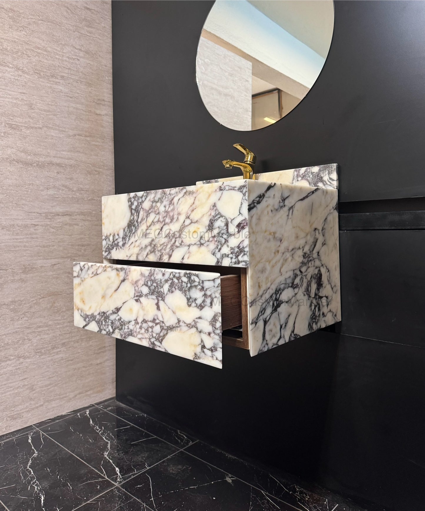 Wall Mount Viola Marble Vanity Cabinet