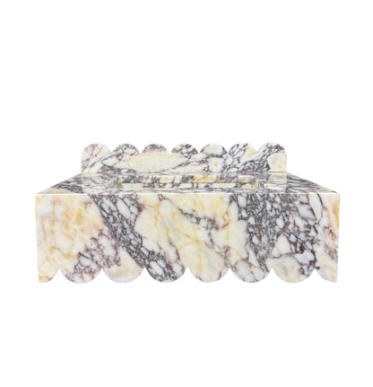 Calacatta Viola Scalloped Edge Floating Sink with Backsplash