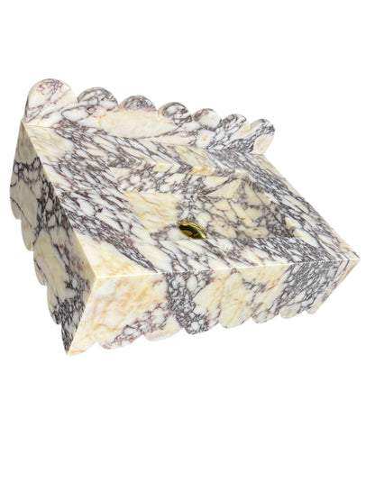 Calacatta Viola Scalloped Edge Floating Sink with Backsplash