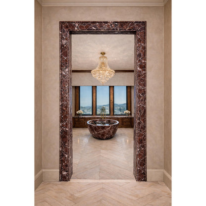 Red Marble Door Frame Surround Custom Bathroom Doorway Casing