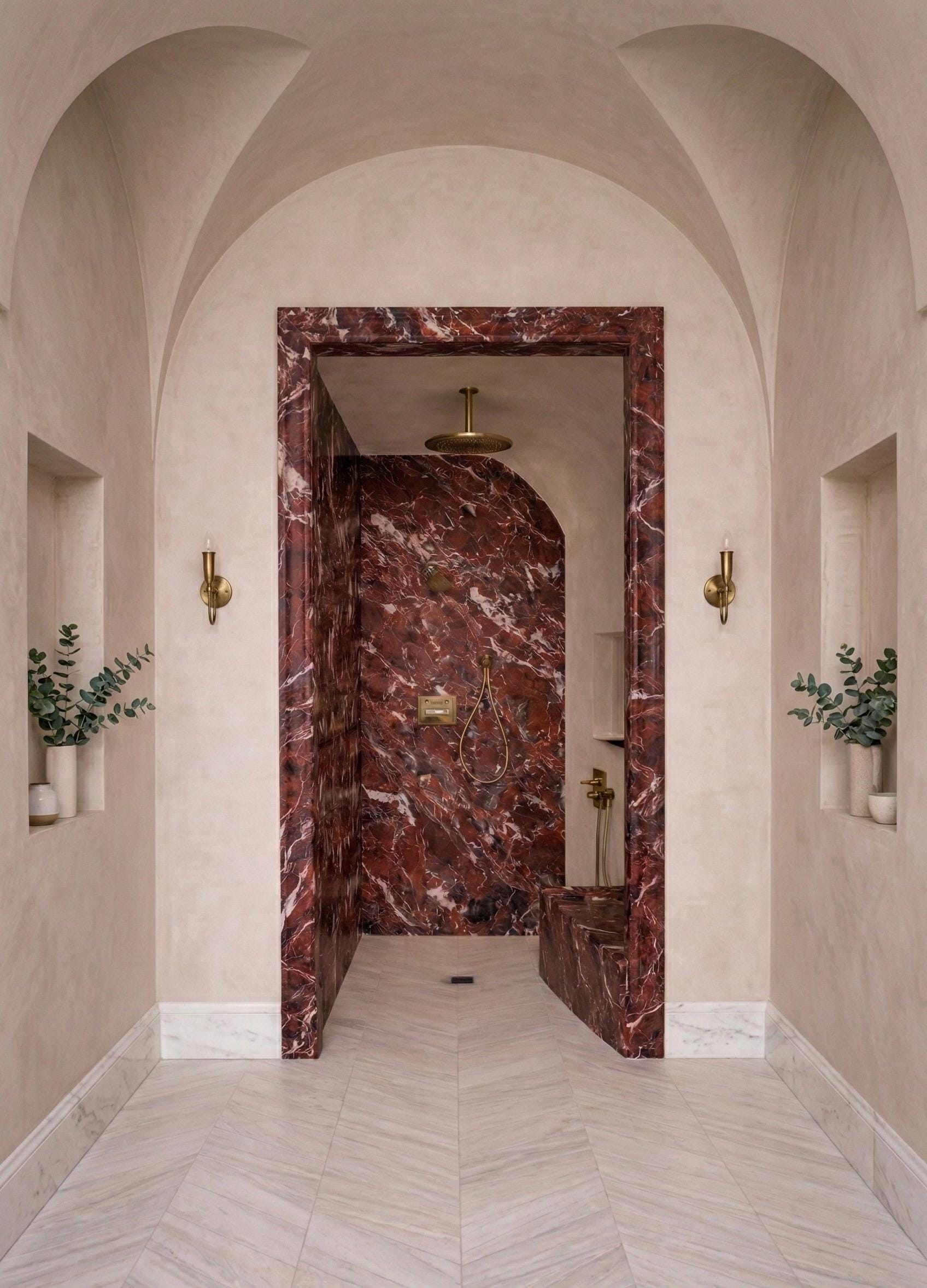 Red Marble Door Frame Surround Custom Bathroom Doorway Casing