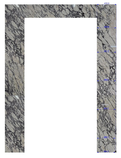 Custom Calacatta Viola Marble Vanity, Precision Bookmatched Wall Cladding