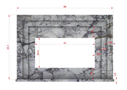 Calacatta Viola marble French-style fireplace mantel – view 3