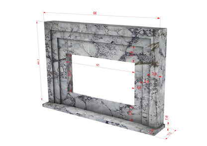 Calacatta Viola marble French-style fireplace mantel – view 4