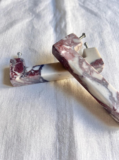 Calacatta Viola U Shape Cabinet Handles for Kitchen and Vanity - Marble Drawers Pulls