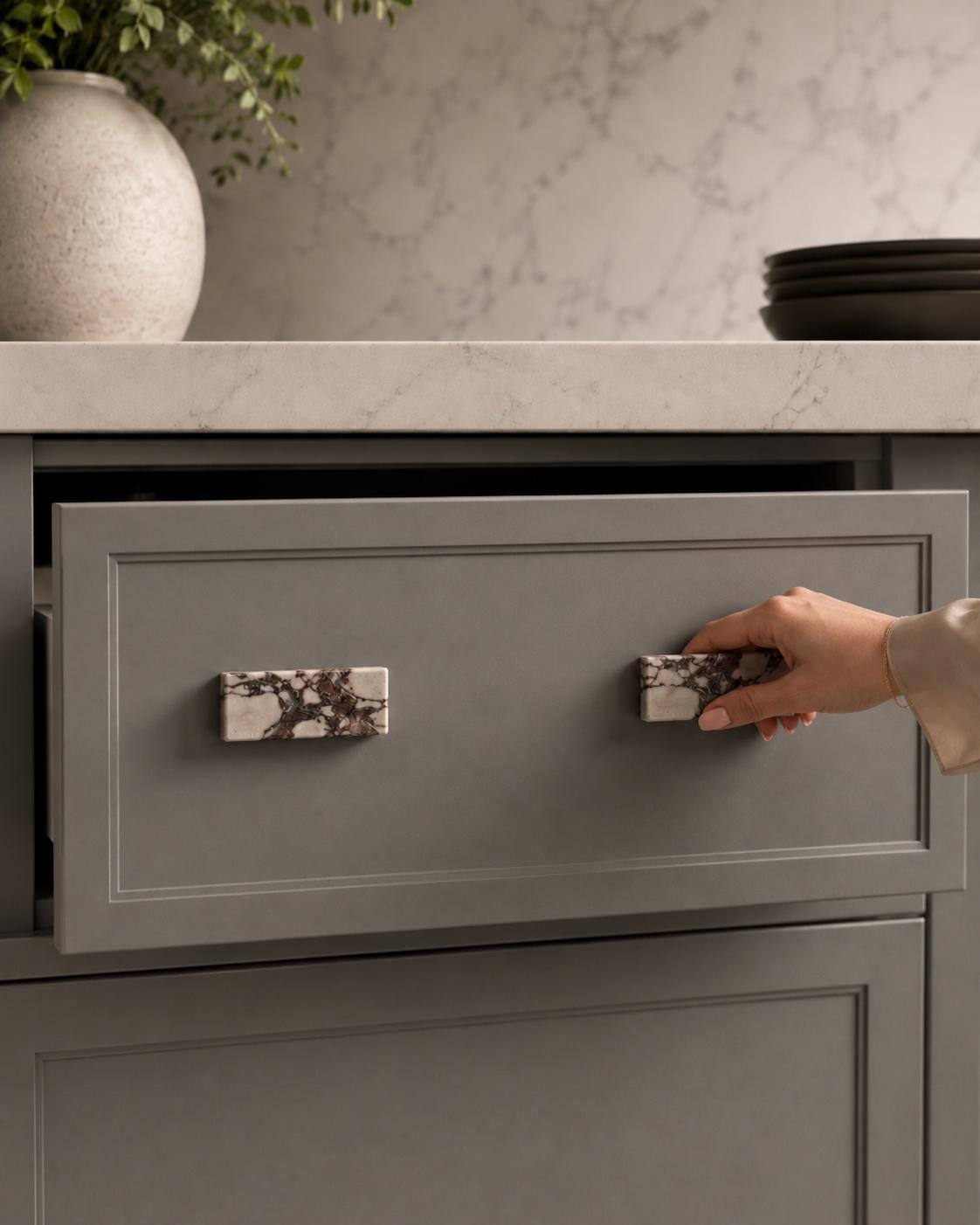 Marble Drawers Handles Kitchen Cabinet Pulls, Bathroom Vanity Knobs