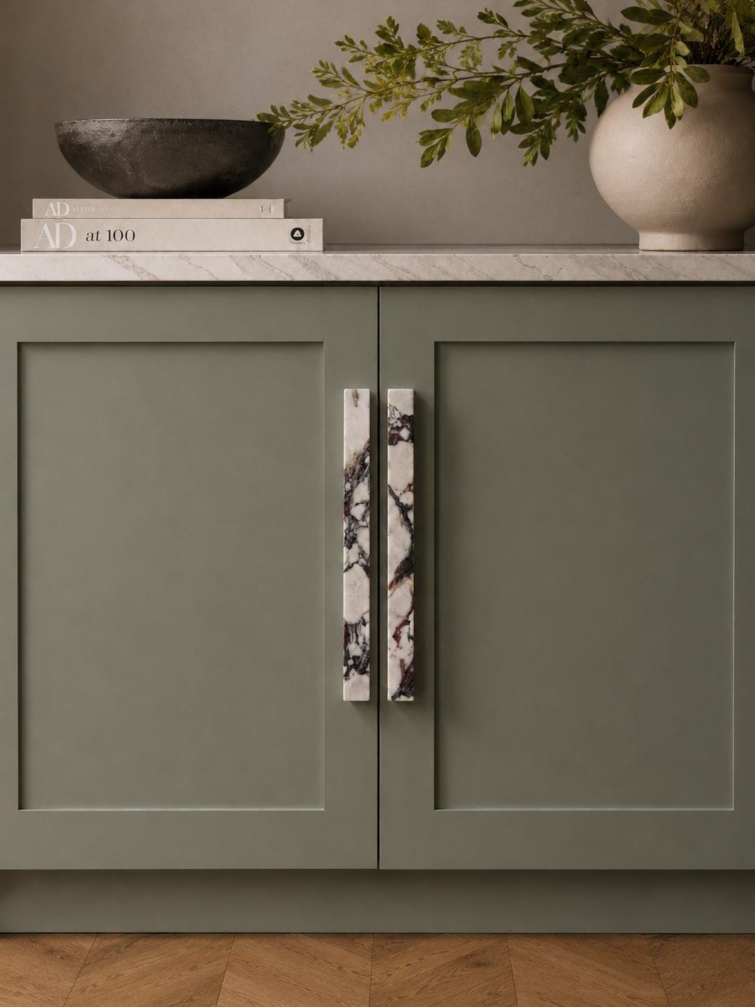 Long Marble Cabinet Bar Pulls, Calacatta Viola Appliance Handles