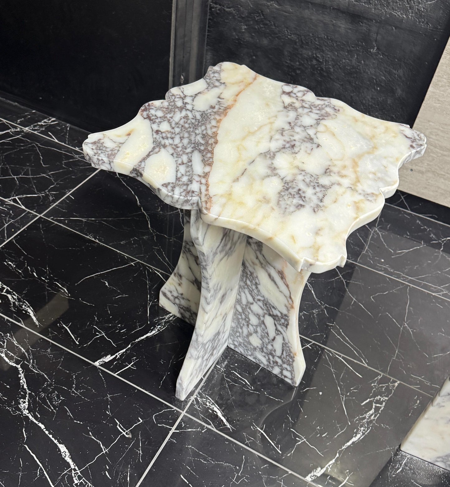 Couch End Table: Calacatta Viola Marble Side Table for Modern Living Room
