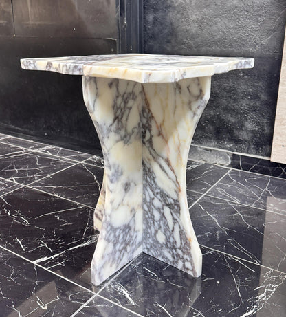 Couch End Table: Calacatta Viola Marble Side Table for Modern Living Room