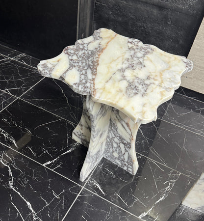 Couch End Table: Calacatta Viola Marble Side Table for Modern Living Room