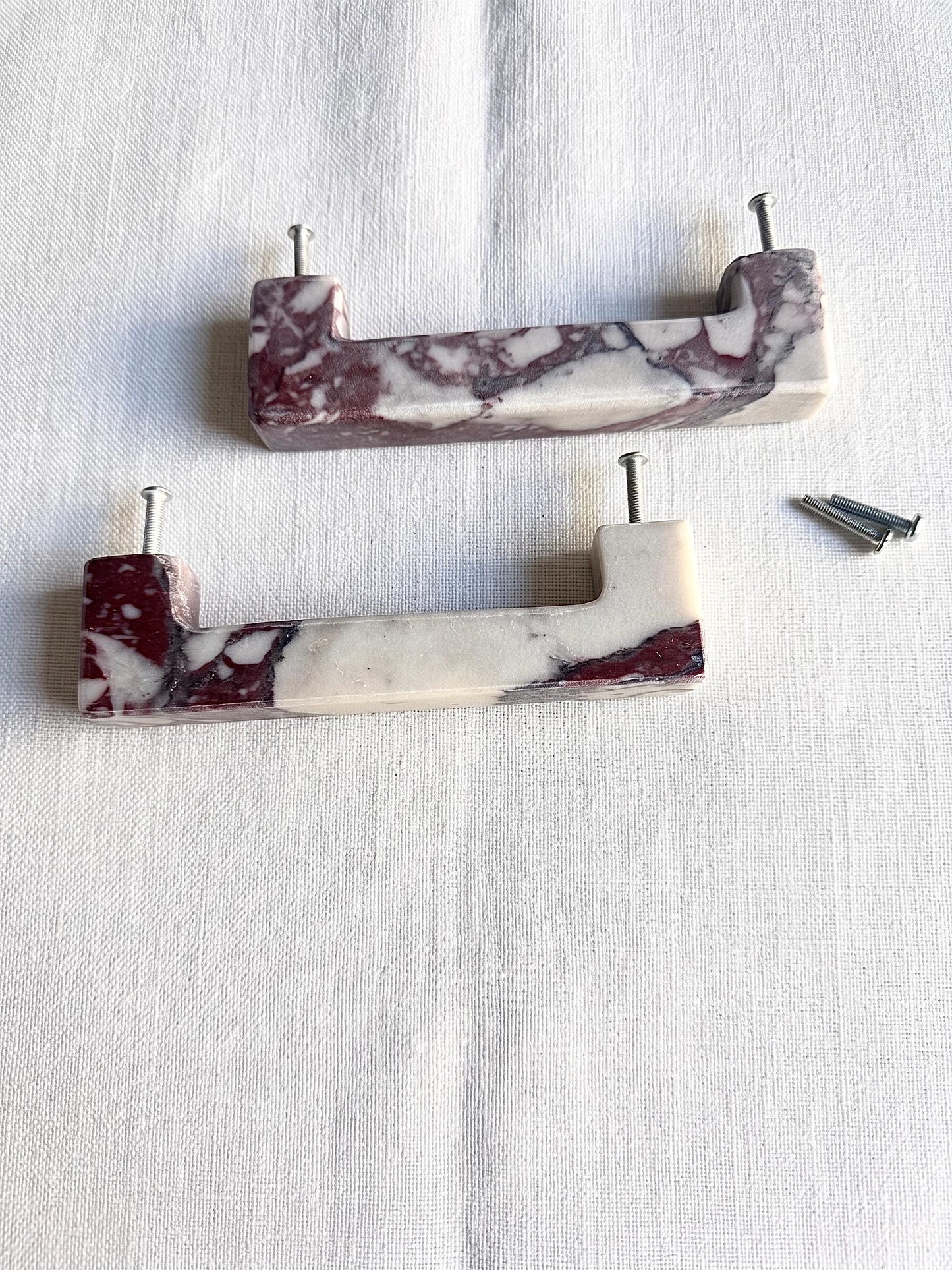 Calacatta Viola U Shape Cabinet Handles for Kitchen and Vanity - Marble Drawers Pulls