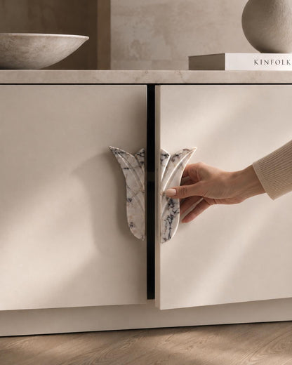 Marble Door Pulls, Flower Shape Cabinet Stone Handles