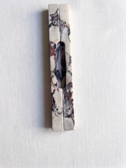 Long Marble Cabinet Bar Pulls, Calacatta Viola Appliance Handles