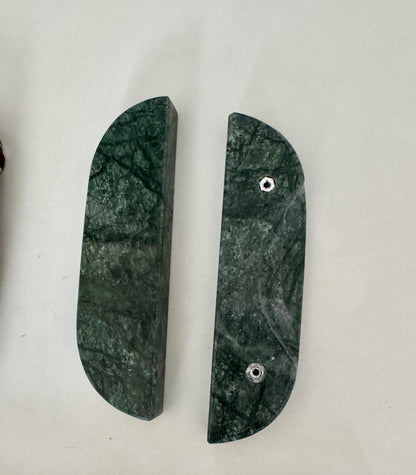 Modern Green Marble Cabinet Handles | Half Moon Stone Pulls