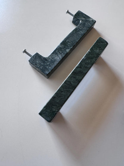 Green Marble U Shape Drawer Handles for Kitchen and Vanity - Stone Cabinet Pulls