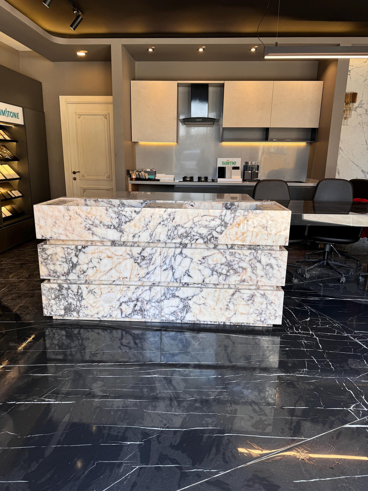 Long Marble Vanity with Double Sink | Calacatta Monet Bathroom Vanity