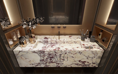 Modern Interiors Bathroom Marble Vanities Custom Calalatta Viola Sink