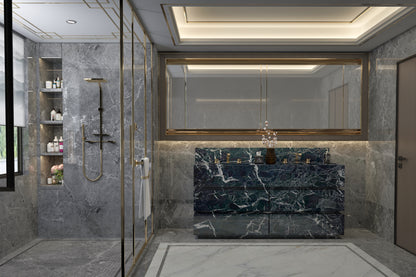 Custom Black Marble Double Basin Vanity | Designer Bathroom Furniture