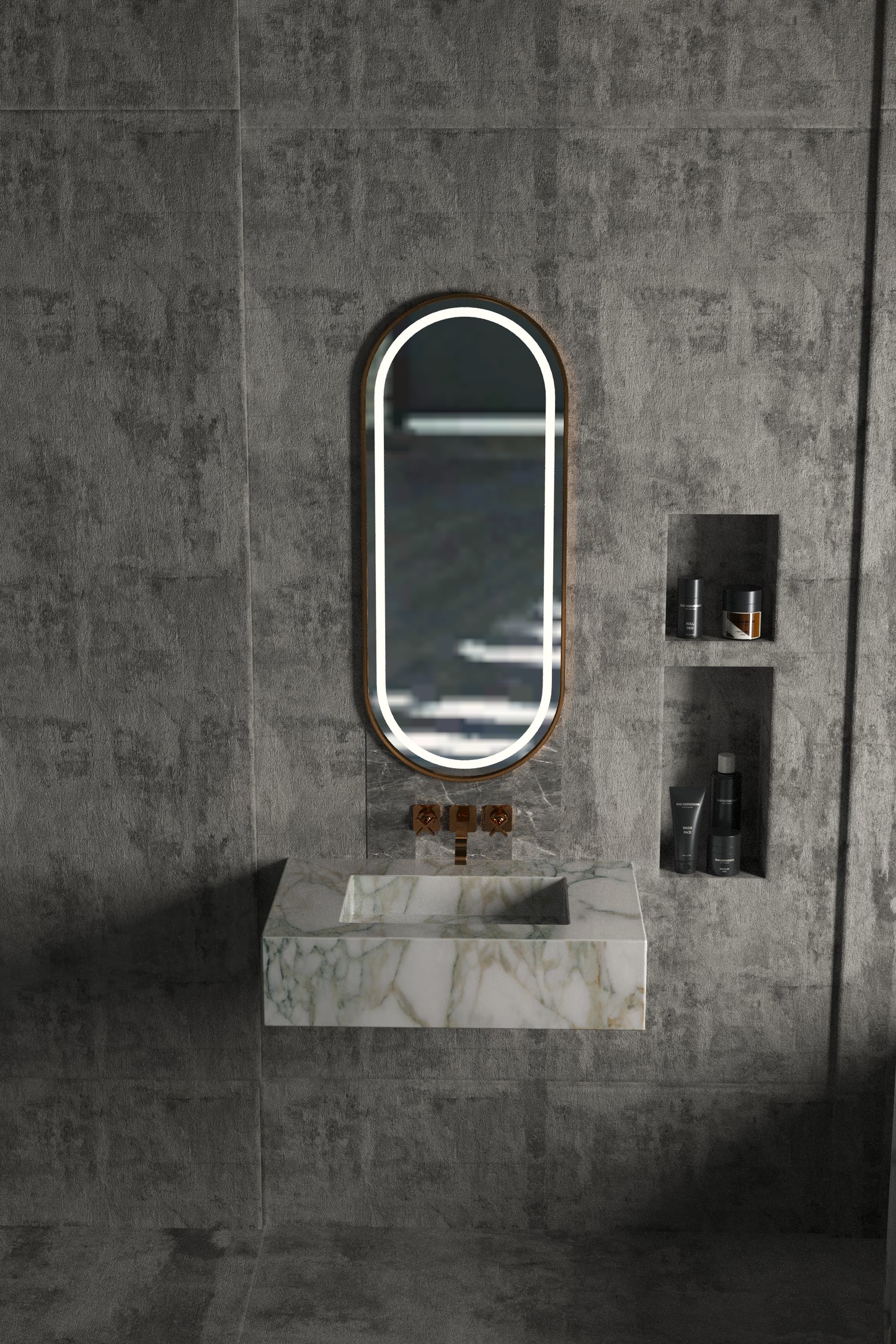 Calacatta Green Marble Sink Wall Mounted